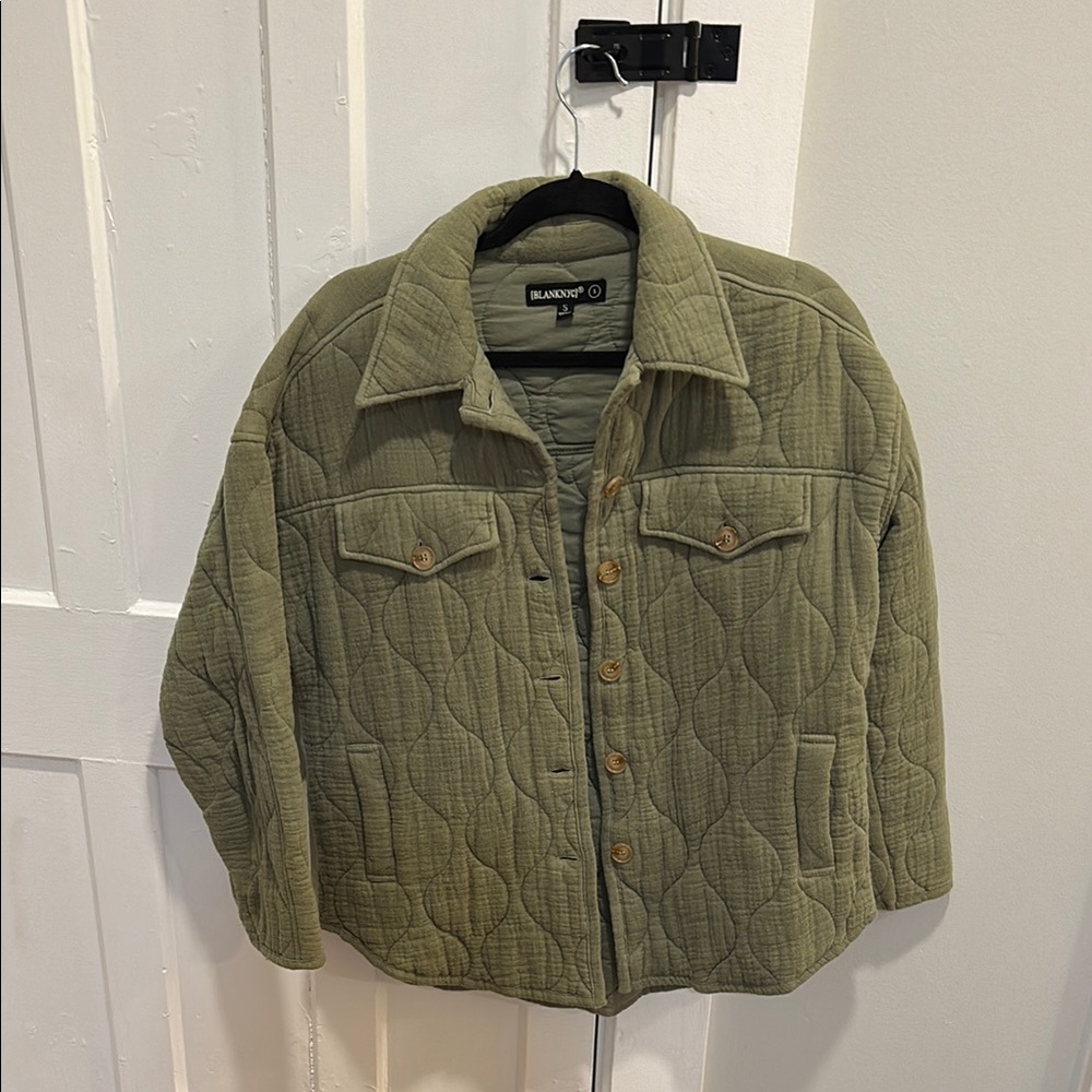 Blank NYC Quilted Olive Green Jacket